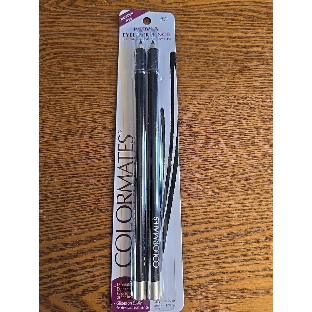 Colormates Brow &‎ Eye Liner Pencils NIP 62501 Black